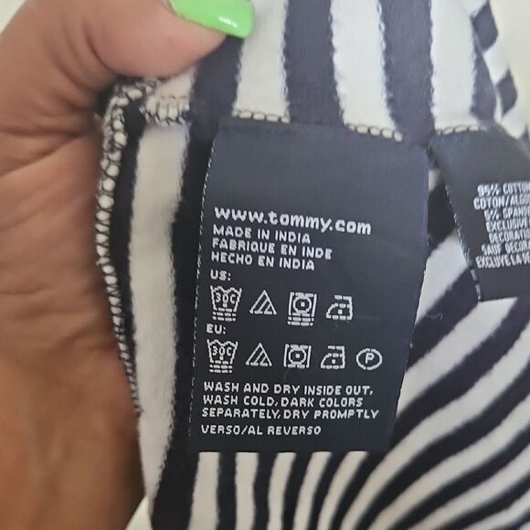 Tommy Hilfiger Navy Blue and White Mini Swim Cover Up Skirt - Picture 9 of 16